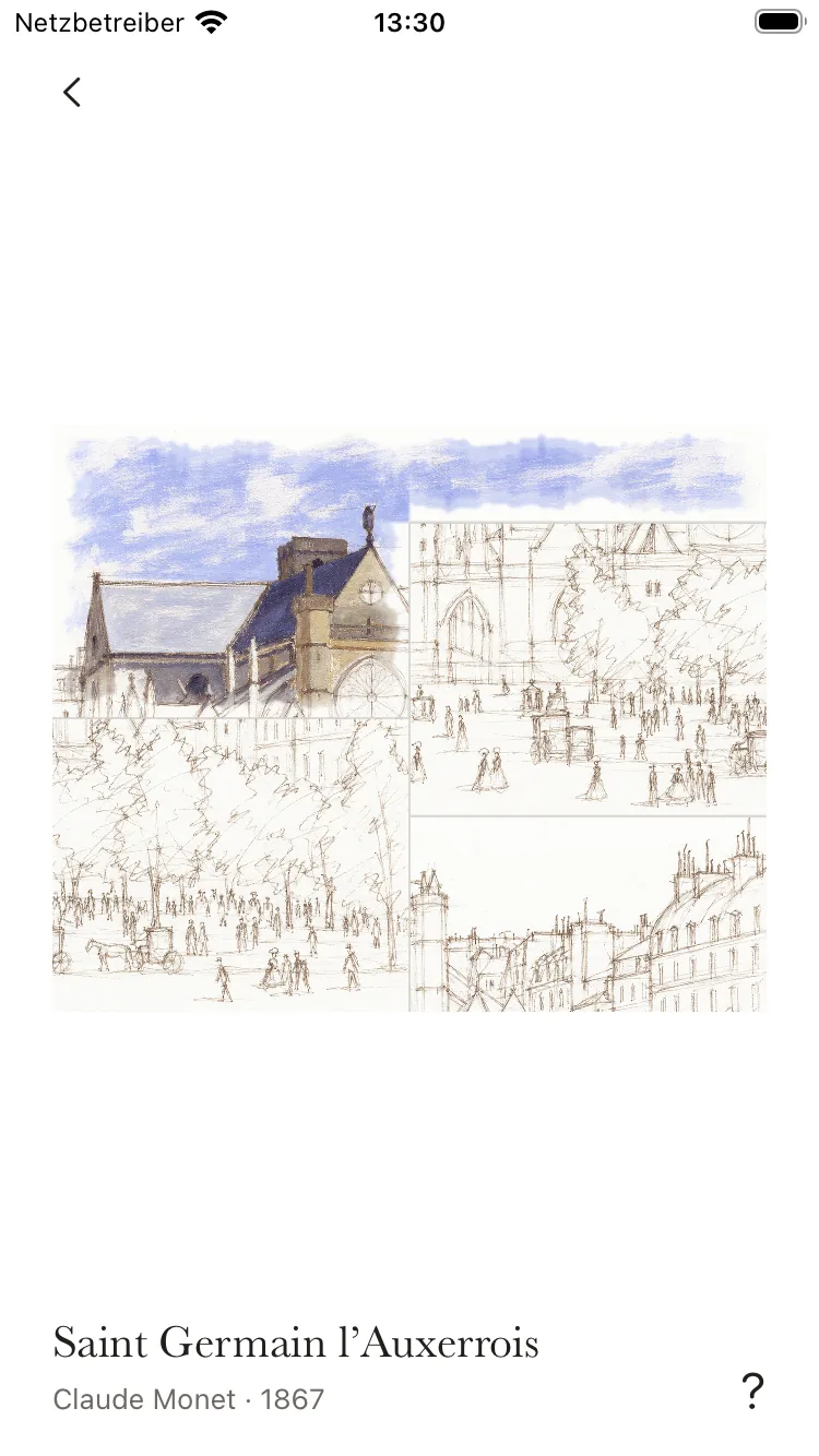 A puzzle in progress: pencil sketch with a first coloured underpainting