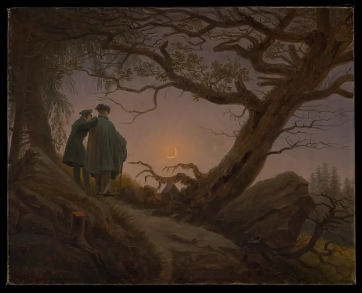 Two Men Contemplating the Moon, Caspar David Friedrich